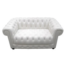 2er Sofa Chesterfield schneeweiß